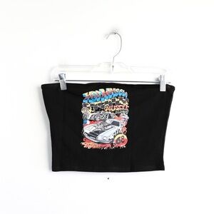 NWOT Shein Hot Wheels print crop tube top fun graphic cars stretch race Small S